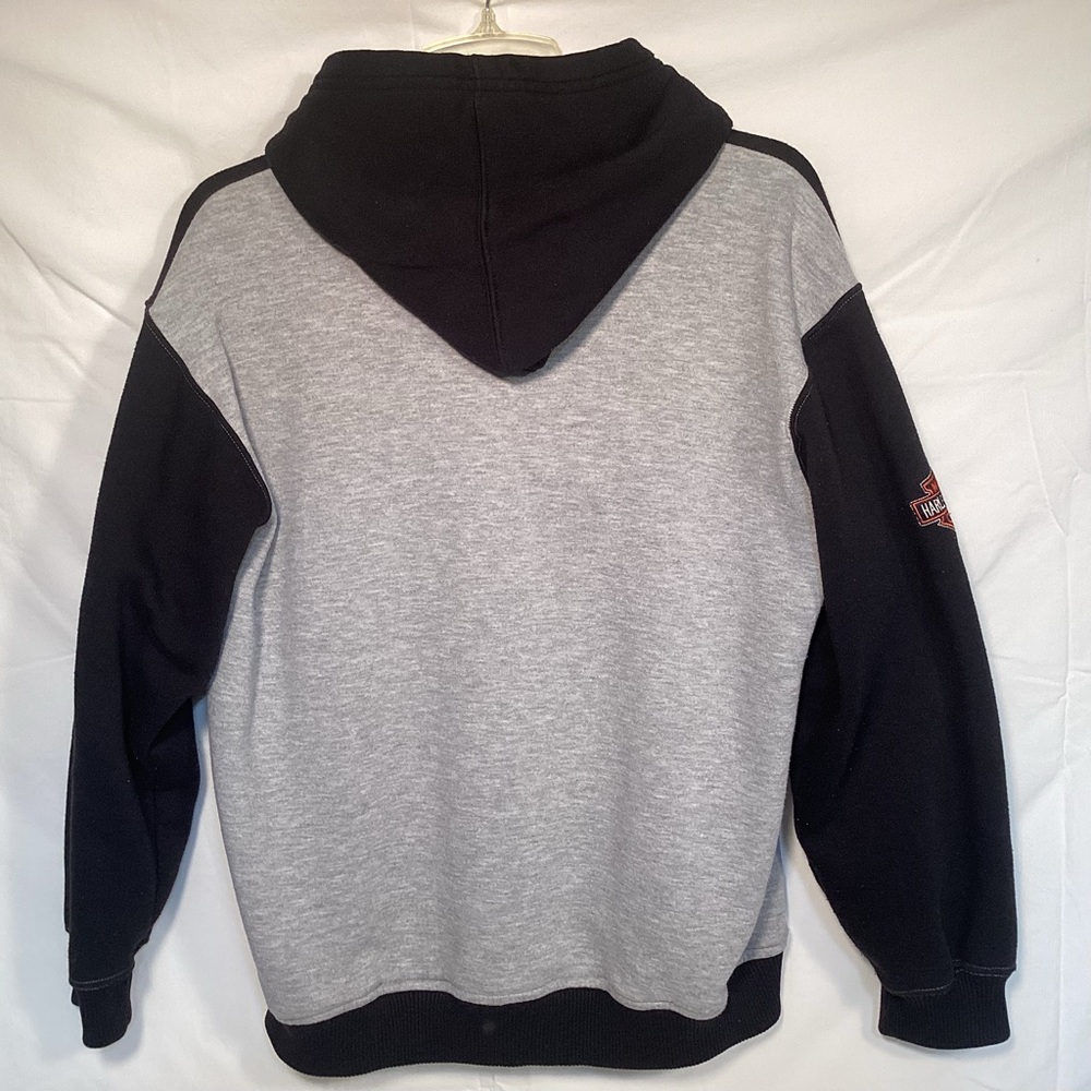 Harley-Davidson Black and Orange Zip Up Hoodie Jacket Women’s size Large 16 - 18 - Picture 4 of 14